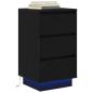 Preview: Nachttisch mit LED-Leuchten Schwarz 38x34x65 cm