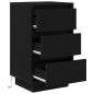 Preview: Nachttisch mit LED-Leuchten Schwarz 38x34x65 cm