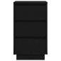 Preview: Nachttisch mit LED-Leuchten Schwarz 38x34x65 cm