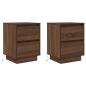 Preview: Nachttische mit LED-Leuchten 2 Stk. Braun Eichen-Optik