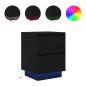 Preview: Nachttische mit LED-Leuchten 2 Stk. Schwarz 38x34x50 cm