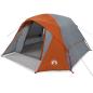 Preview: Campingzelt 4 Personen Grau und Orange Wasserdicht