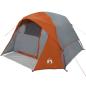 Preview: Campingzelt 4 Personen Grau und Orange Wasserdicht