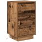 Preview: Nachttisch mit LED-Leuchten Altholz-Optik 38x34x65 cm