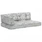 Preview: ARDEBO.de - Palettensofa-Auflage Hellgrau Stoff Patchwork