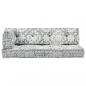 Preview: Palettensofa-Auflage Hellgrau Stoff Patchwork