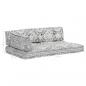 Preview: Palettensofa-Auflage Hellgrau Stoff Patchwork