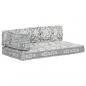 Preview: Palettensofa-Auflage Hellgrau Stoff Patchwork