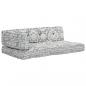 Preview: Palettensofa-Auflage Hellgrau Stoff Patchwork