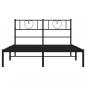 Preview: Bettgestell mit Kopfteil Metall Schwarz 160x200 cm