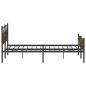 Preview: Metallbett ohne Matratze Räuchereiche 200x200 cm