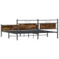 Preview: Metallbett ohne Matratze Räuchereiche 200x200 cm