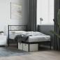 Preview: ARDEBO.de - Bettgestell mit Kopfteil Metall Schwarz 75x190 cm