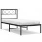 Preview: Bettgestell mit Kopfteil Metall Schwarz 75x190 cm