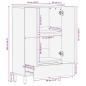 Preview: Highboard Braun 60x33x100 cm Massivholz Mango