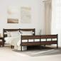 Preview: ARDEBO.de - Metallbett ohne Matratze Braun Eichen-Optik 183x213 cm