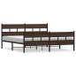 Preview: Metallbett ohne Matratze Braun Eichen-Optik 183x213 cm