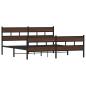 Preview: Metallbett ohne Matratze Braun Eichen-Optik 183x213 cm