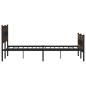 Preview: Metallbett ohne Matratze Braun Eichen-Optik 183x213 cm