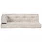 Preview: Palettensofa-Auflage Hellbraun Stoff Patchwork