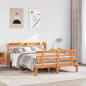 Preview: ARDEBO.de - Bettgestell mit Kopfteil ohne Matratze Wachsbraun 140x190 cm