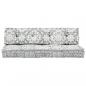 Preview: Palettensofa-Auflage Hellgrau Stoff Patchwork