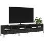 Preview: ARDEBO.de - TV-Schrank Schwarz 202x39x43,5 cm Kaltgewalzter Stahl
