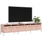 Preview: ARDEBO.de - TV-Schrank Rosa 202x39x43,5 cm Kaltgewalzter Stahl