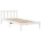 Preview: Massivholzbett ohne Matratze Weiß 75x190 cm Kiefernholz