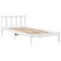 Preview: Massivholzbett ohne Matratze Weiß 75x190 cm Kiefernholz