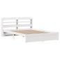 Preview: Bettgestell mit Kopfteil ohne Matratze Weiß 150x200 cm