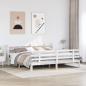 Preview: ARDEBO.de - Bettgestell mit Kopfteil ohne Matratze Weiß 180x200 cm