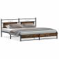 Preview: Metallbett ohne Matratze Räuchereiche 193x203 cm