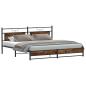 Preview: Metallbett ohne Matratze Räuchereiche 193x203 cm