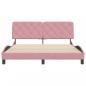 Preview: Bettgestell mit Kopfteil Rosa 160x200 cm Samt