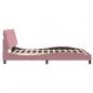Preview: Bettgestell mit Kopfteil Rosa 160x200 cm Samt