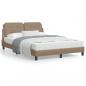 Preview: ARDEBO.de - Bettgestell mit LED Cappuccino-Braun 120x200 cm Kunstleder