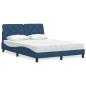 Preview: ARDEBO.de - Bett mit Matratze Blau 140x190 cm Stoff