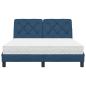 Preview: Bett mit Matratze Blau 140x190 cm Stoff