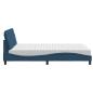 Preview: Bett mit Matratze Blau 140x190 cm Stoff