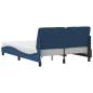 Preview: Bett mit Matratze Blau 140x190 cm Stoff