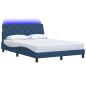 Preview: Bettgestell mit LED ohne Matratze Blau 140x190 cm Stoff