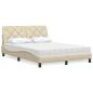 Preview: ARDEBO.de - Bett mit Matratze Creme 140x190 cm Stoff
