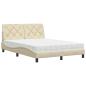 Preview: Bett mit Matratze Creme 140x190 cm Stoff