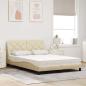 Preview: Bett mit Matratze Creme 140x190 cm Stoff