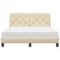 Preview: Bett mit Matratze Creme 140x190 cm Stoff