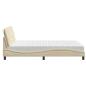 Preview: Bett mit Matratze Creme 140x190 cm Stoff