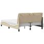 Preview: Bett mit Matratze Creme 140x190 cm Stoff