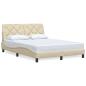 Preview: Bettgestell ohne Matratze Creme 140x190 cm Stoff