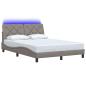 Preview: Bettgestell mit LED ohne Matratze Taupe 140x190 cm Stoff